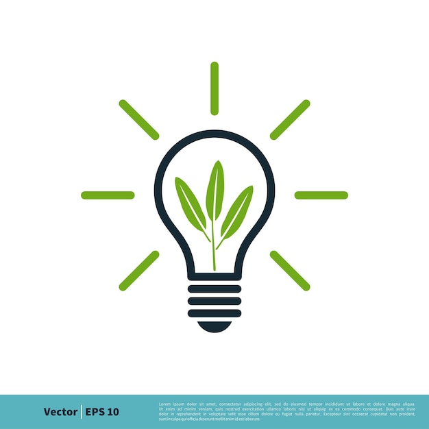 Лампочка зеленый лист значок векторный логотип шаблон иллюстрации дизайн вектор EPS 10