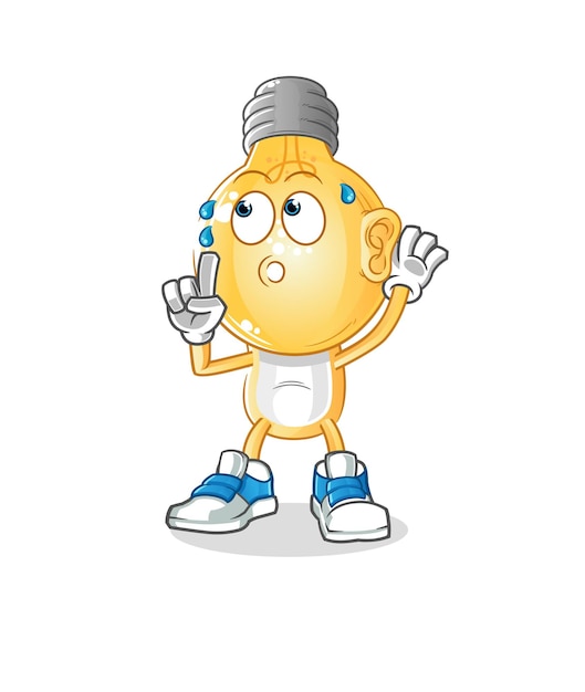 Light bulb head cartoon eavesdropping vector cartoon character