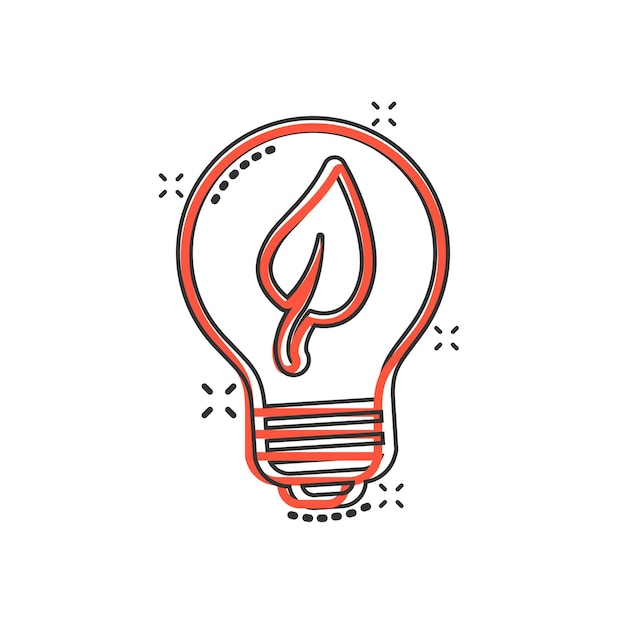 Light bulb icon in comic style