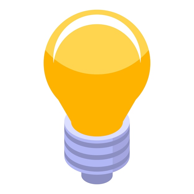 Light bulb icon Isometric of light bulb vector icon for web design isolated on white background