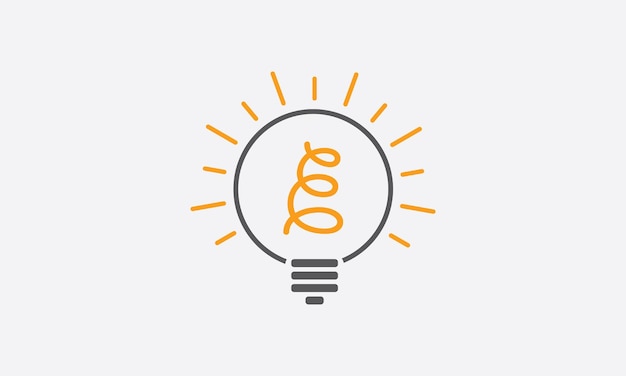 Light bulb icon letter E Idea symbol Vector illustration in a flat style