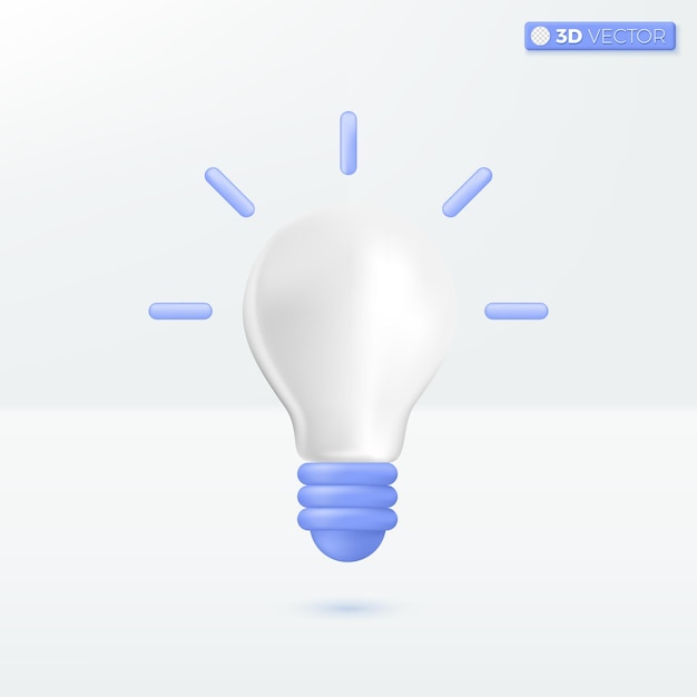 Значок лампочки символ творческого инновационного развития идея метафора концепция 3D вектор изолированный дизайн иллюстрации Мультяшная пастель Минимальный стиль Вы можете использовать для мобильного приложения ux ui print ad