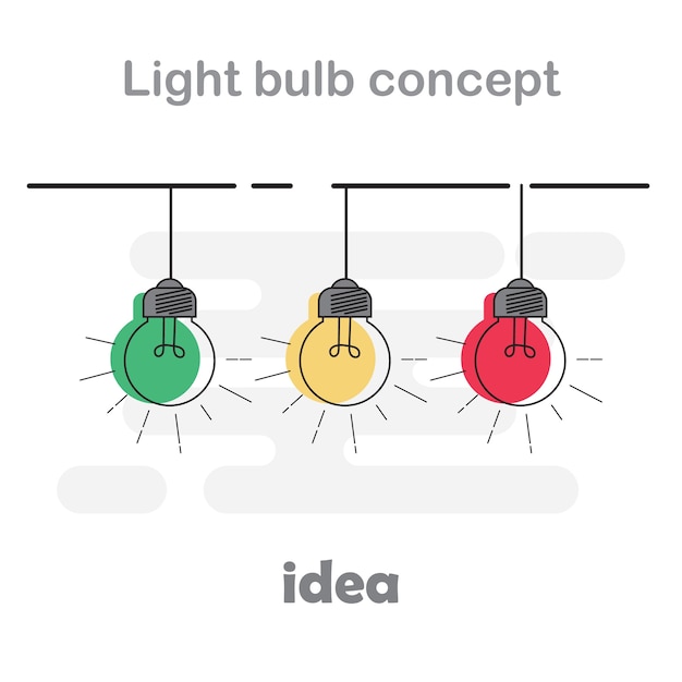 ベクトル アイデアの概念を持つ電球のアイコン。