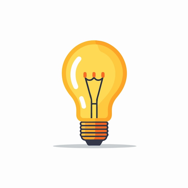 Light bulb icon with a yellow light bulb on a white background