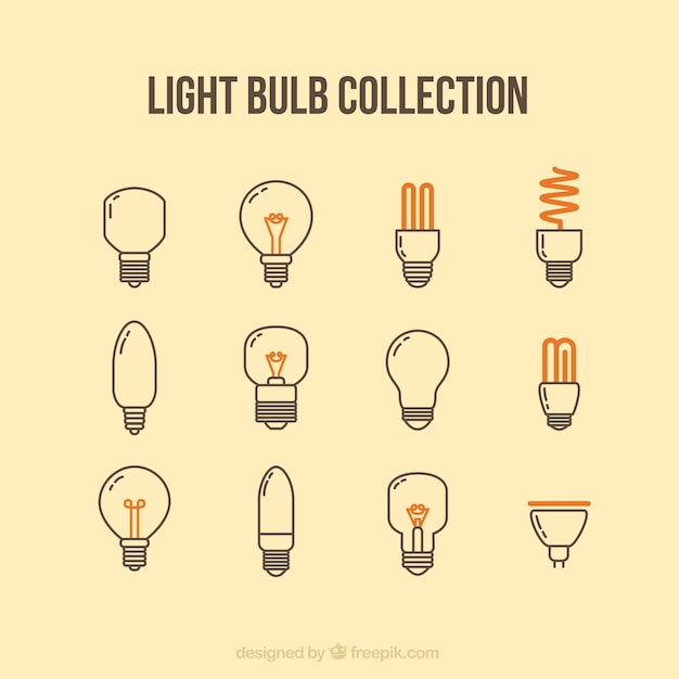 Vector light bulb icons collection