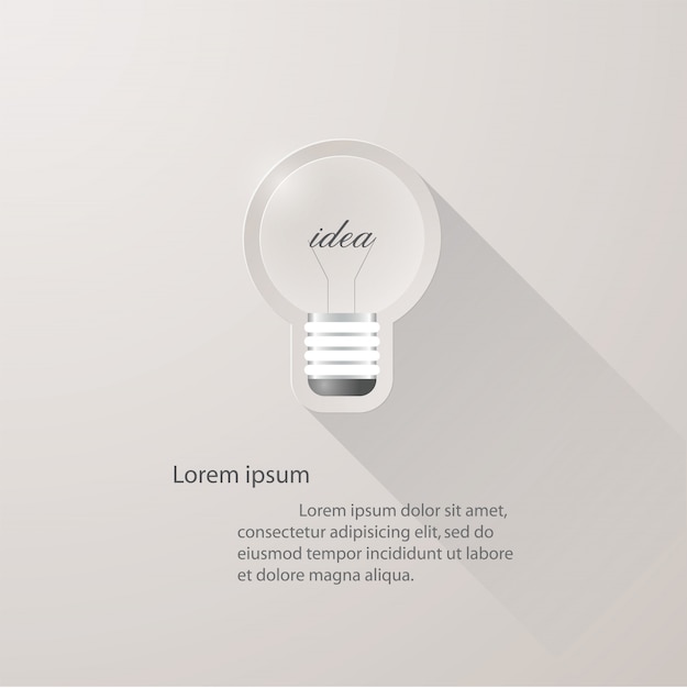 Light bulb idea background for your data and sample text.