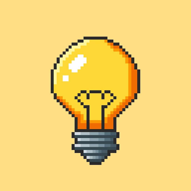 電球アイデア ピクセルアート ベクトルイラストデザイン