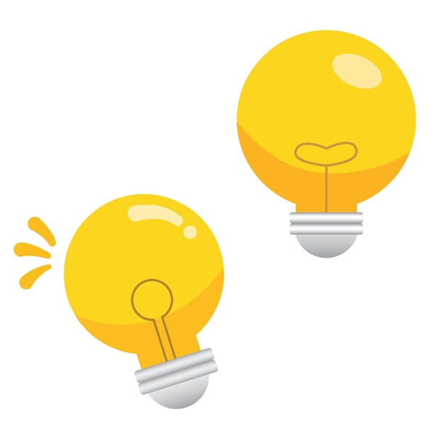 Light bulb idea vector illustration isolated on white background