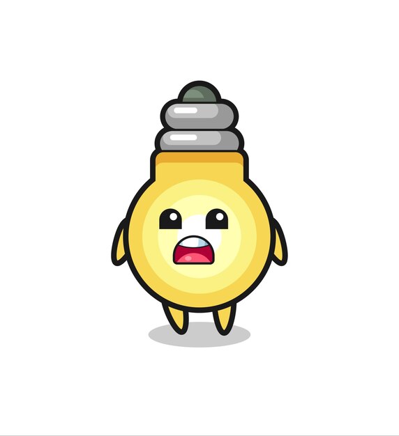 Light bulb illustration with apologizing expression saying I am sorry