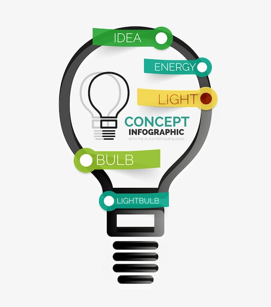 Инфографический стиль лампочки