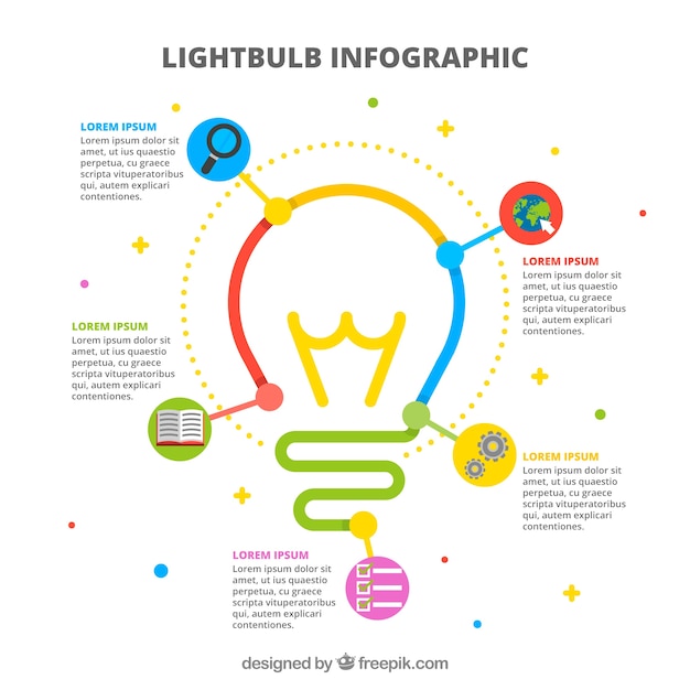 Vector light bulb infographic with elements