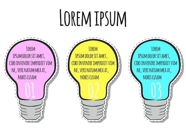 Vector light bulb infographic