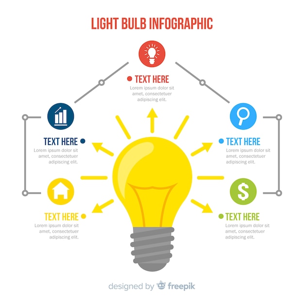 Vector light bulb infographic