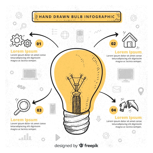 Vector light bulb infographic