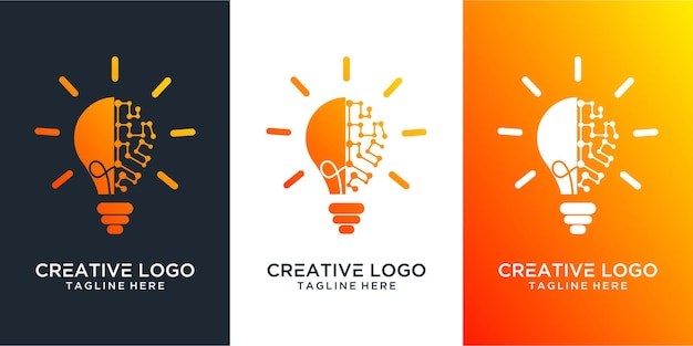 light bulb lamp idea creative innovation energy logo design