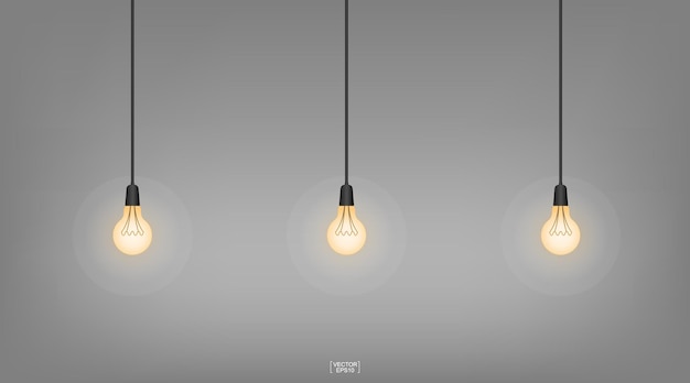 Light bulb or lamp with dark background. Vector illustration.