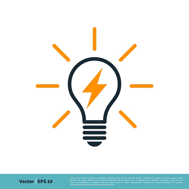 電球 照明 ボルト アイコン ベクトル ロゴ テンプレート イラスト デザイン ベクター EPS 10