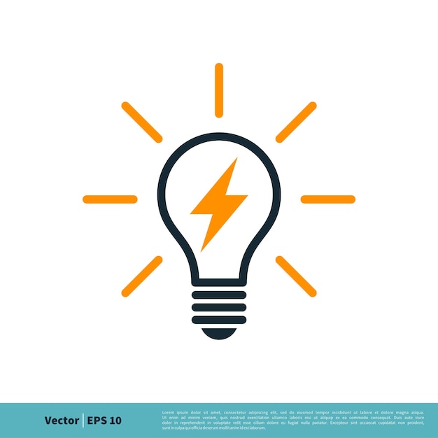 Light bulb lighting bolt icon vector logo template illustration design vector eps 10