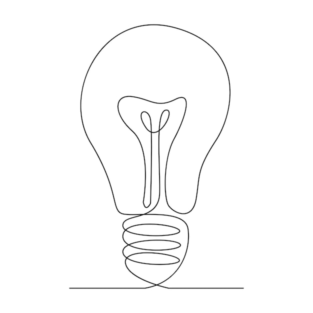 Vettore disegno dell'icona di arte di linea della lampadina