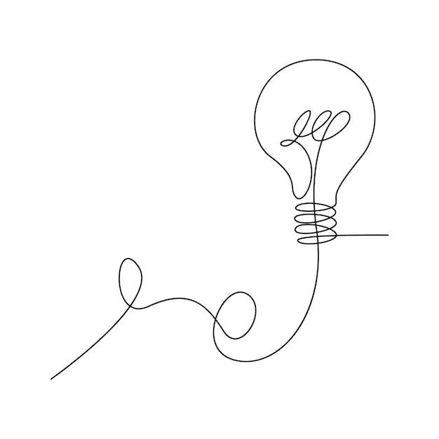 Continuous One Line Drawing Light Bulb Symbol Idea Inscription Icon Vector  Illustration Concept Royalty Free SVG, Cliparts, Vectors, and Stock  Illustration. Image 116853519.