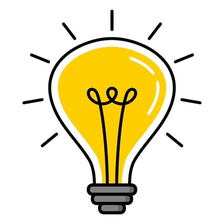 Vector light bulb line icon solated on white background