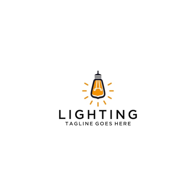 light bulb line vector logo template art eco energy power electricity idea concept