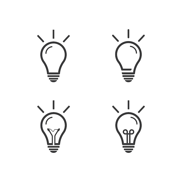 Light bulb logo template vector icon illustration