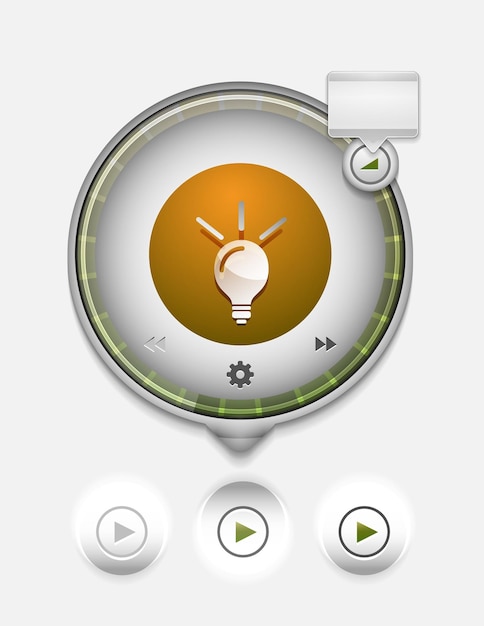 Vector light bulb new idea concept web button vector illustration