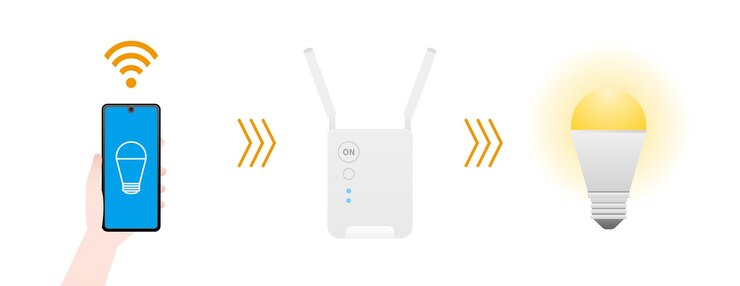 Vector light bulb no2 that can be operated from a smartphone with iot