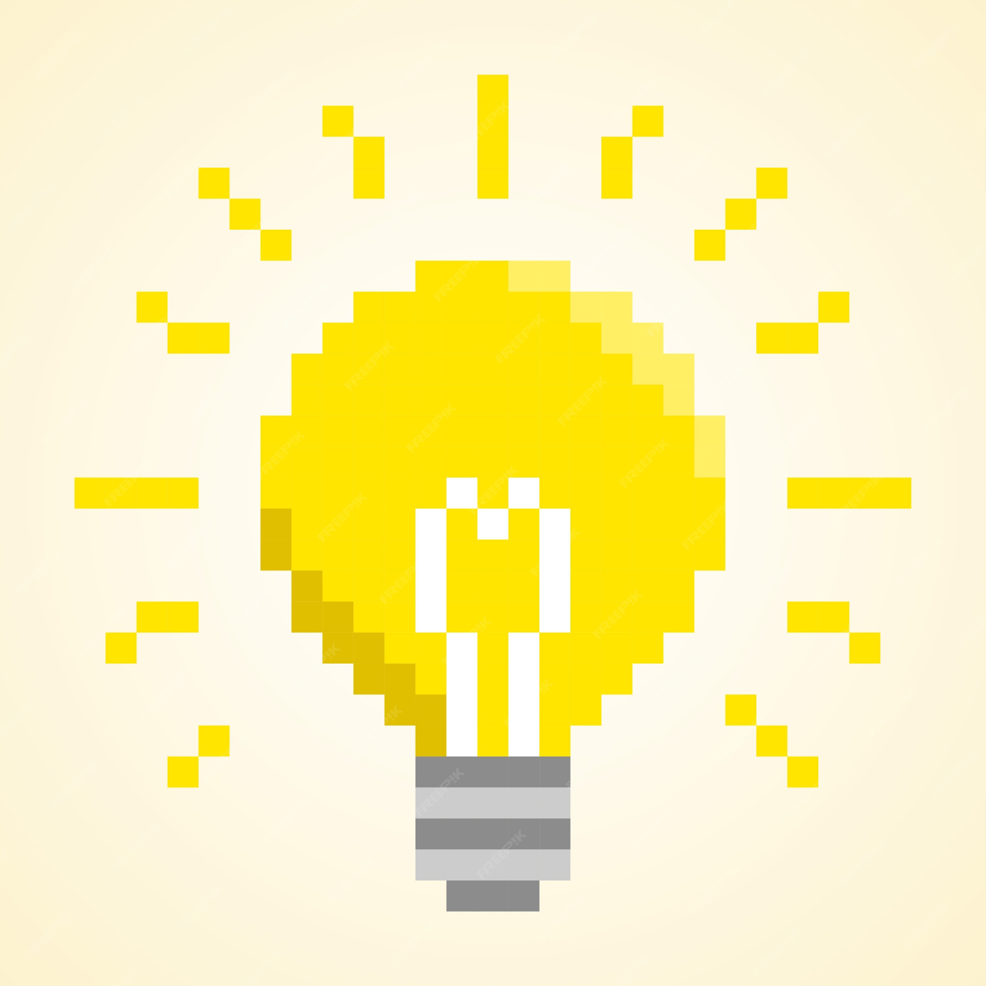 tilnærmelse Pacific fryser Premium Vector | Light bulb pixel concept.