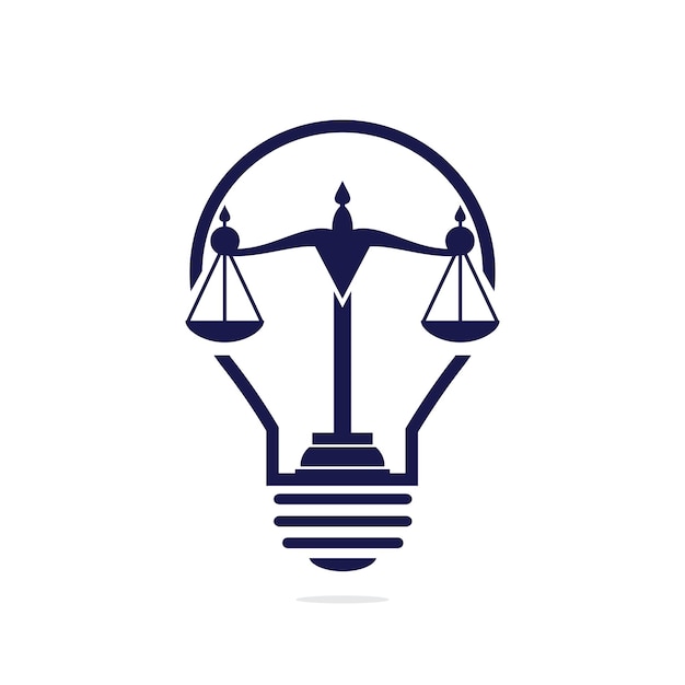 Vector light bulb and scale of justice logo design