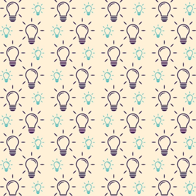 Light bulb shapes geometric seamless pattern trendy colorful design beautiful vector illustration