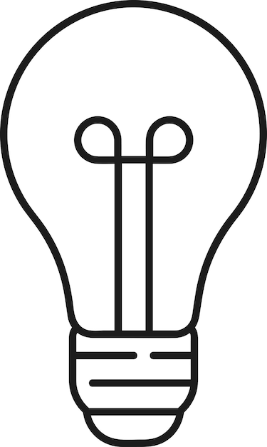 light bulb simple icon line art