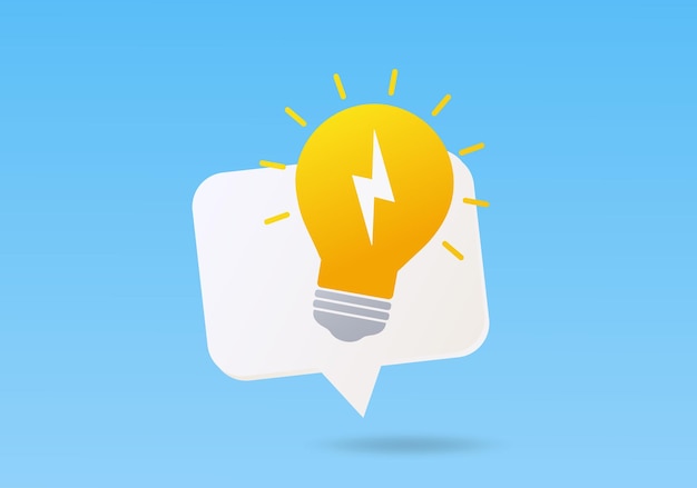 Light bulb in speech bubble vector