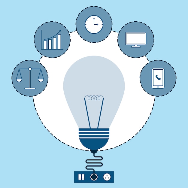 Infographic위한 원형 요소와 전구입니다.