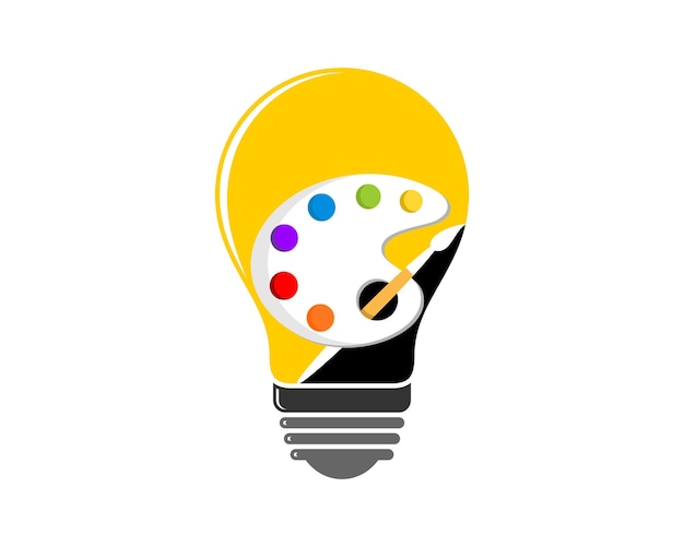 Light bulb with color palette inside