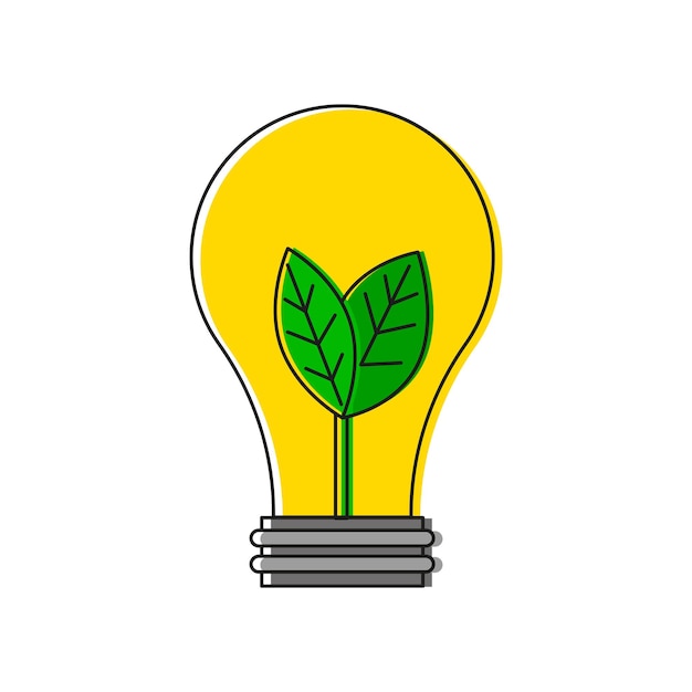 Light bulb with green leaf concept Vector Illustration EPS 10