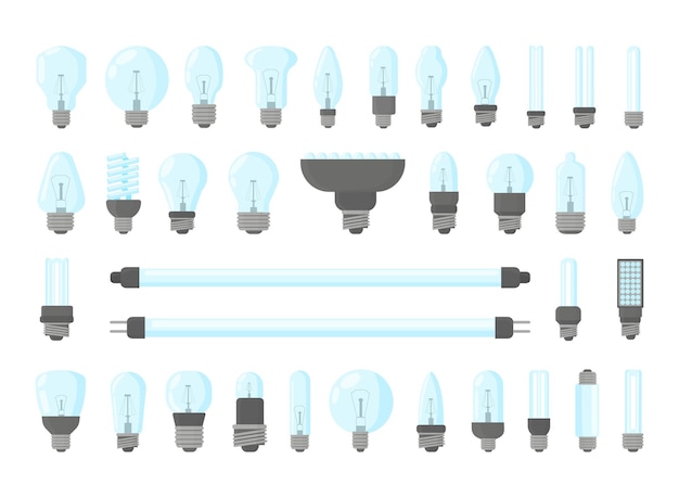 Vector light bulbs collection