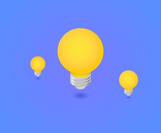 Light bulbs that shine around you with bright light illustration set electric smart point spot