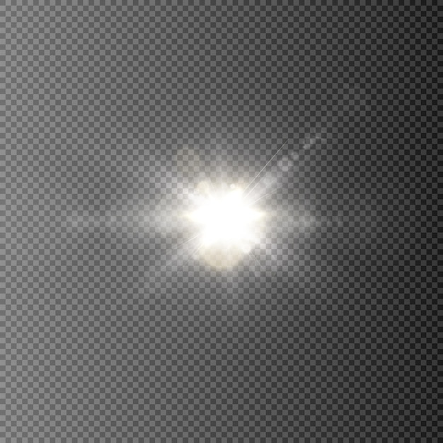 Light burst starlight png luce solare luminosa punti salienti luccicanti su uno sfondo trasparente vettore