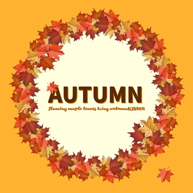 Light color with autumn maple leaf border