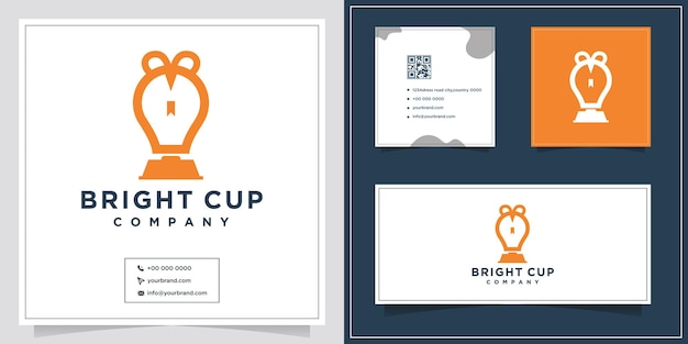 Шаблон оформления вдохновения легкая чашка логотип на визитной карточке