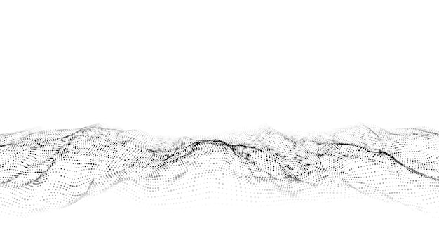 light cyberspace in digital background vector abstract technology white wave with motion dots and line connection big data futuristic wireframe texture analysis a network connection