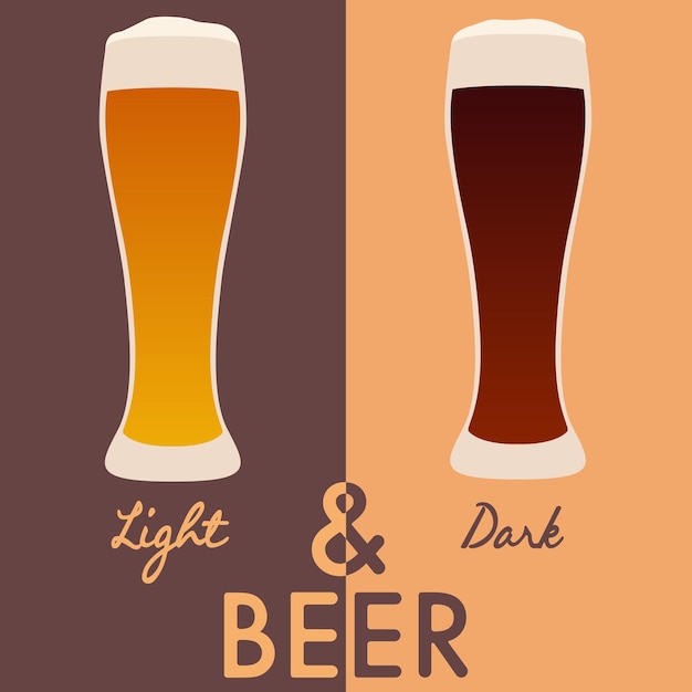 Light and dark beer