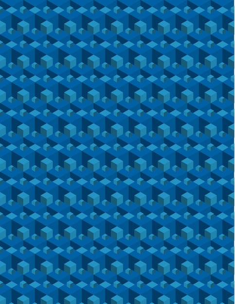 Светло-синий градиент 3d кубическая бесшовная геометрическая форма узор фона дизайн вектор