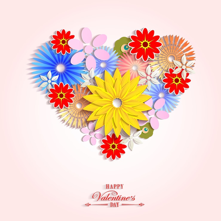वेक्टर light design with a silhouette of flowers drawn in the form of a heart