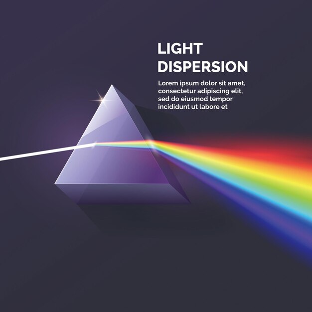 Light dispersion illustration of how to get a rainbow vector illustration