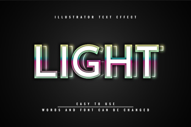 Light - редактируемый текстовый эффект