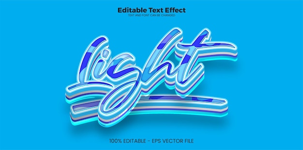 Light editable text effect in modern trend style