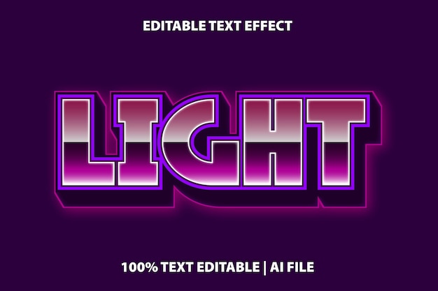 Light editable text effect retro style